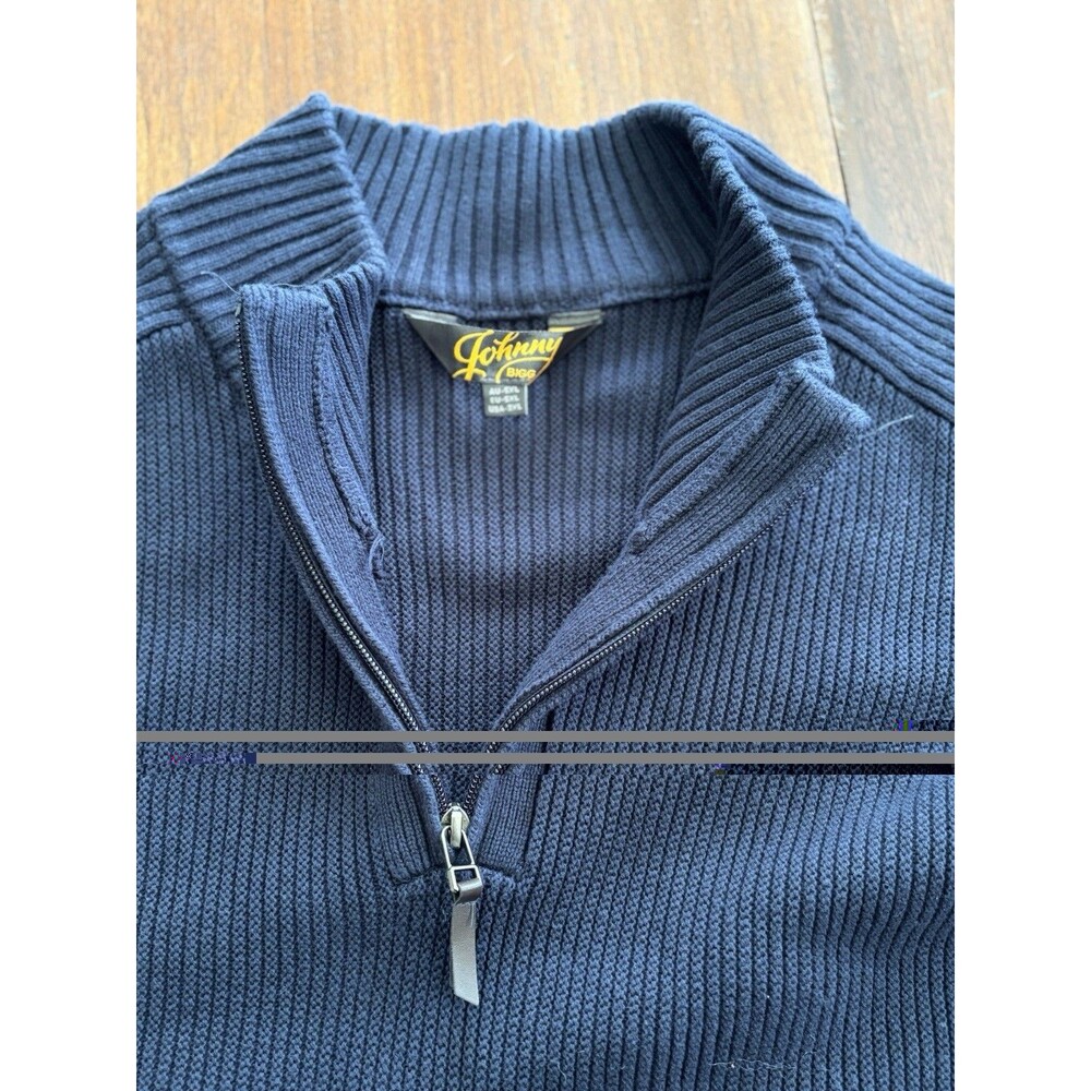 Johnny Bigg Navy Quarter Zip Sweater 3XL 100% Cotton